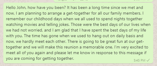 Family Get together Invitation Messages ﻿