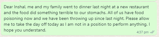 Urgent Leave WhatsApp Messages to Boss